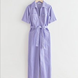 & Other Stories corduroy purple jumpsuit